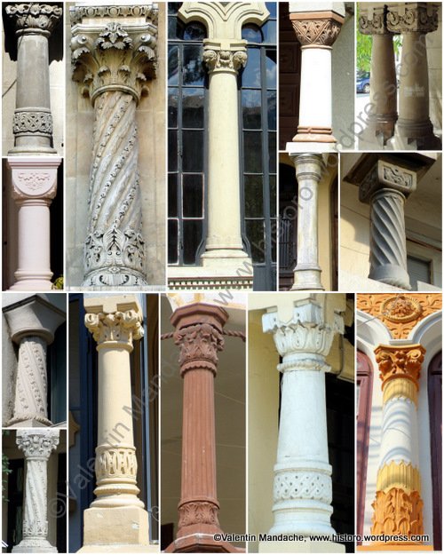 Neo-Romanian style columns