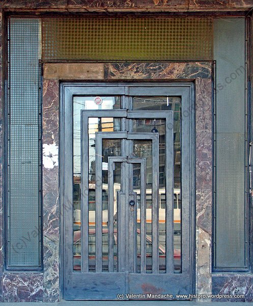 Art Deco apartment block doorway, Bucharest