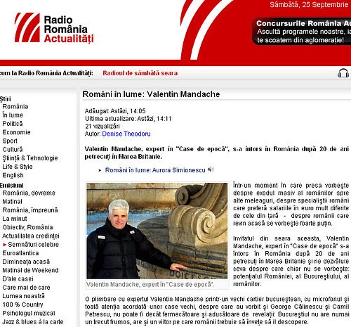 Radio Romania Actualitati, Famous Signatures page