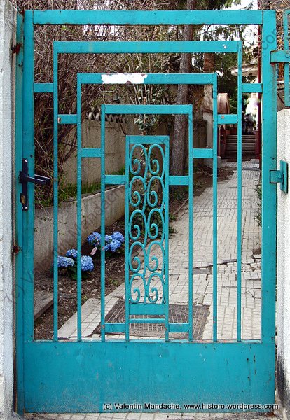 Art Deco garden gate, 1930s, Bucharest