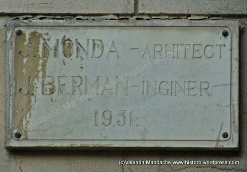 Architect Jean Monda designed building, Bucharest 1931
