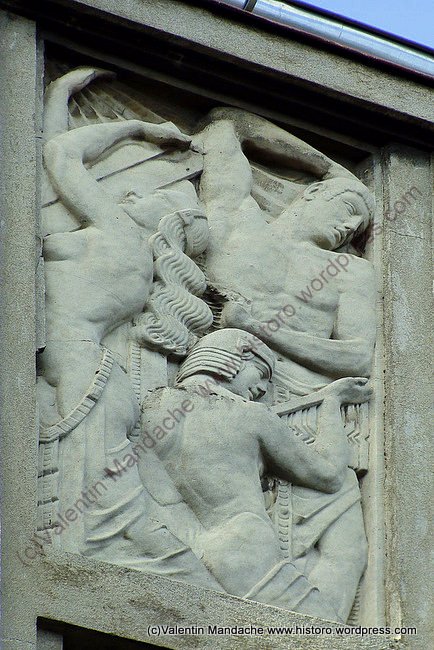 Art Deco bas-relief panel with ancient Egyptian theme , Bucharest