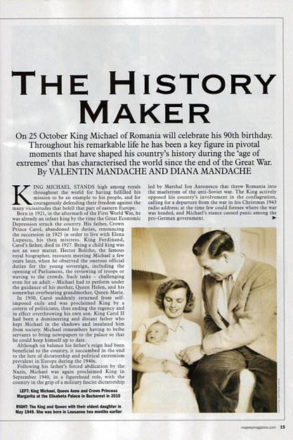 Majesty Magazine article