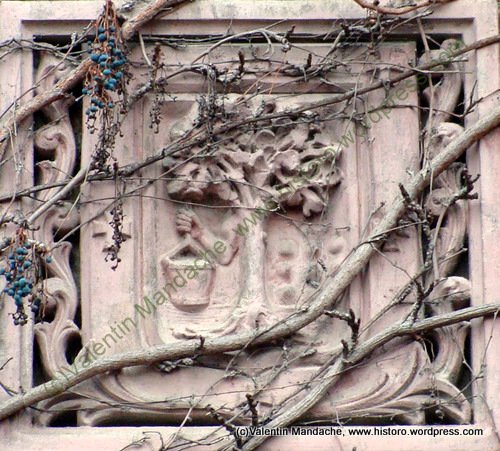 Identity panel on Neo-Romanian style house, Bucharest