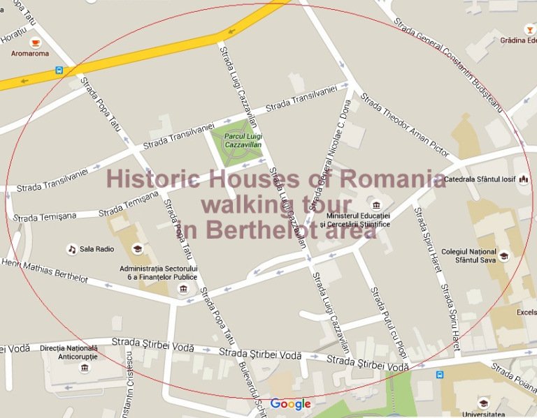 Historic Houses of Romania walking tour in Berthelot area